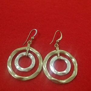 Silver and Gold Hoop Costume Earrings